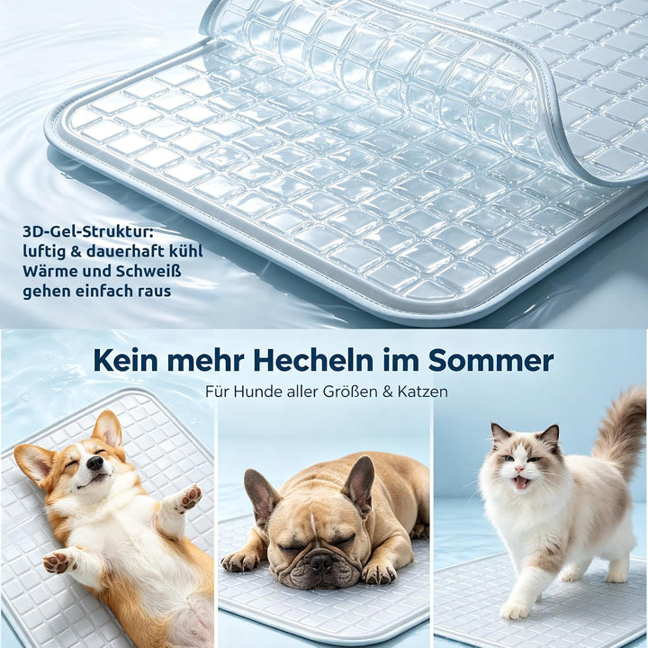 Kühlmatte für Hunde selbstkühlend M 50 x 65 cm | 100% ungiftiges ThermoSchutz Gel, für alle Grössen