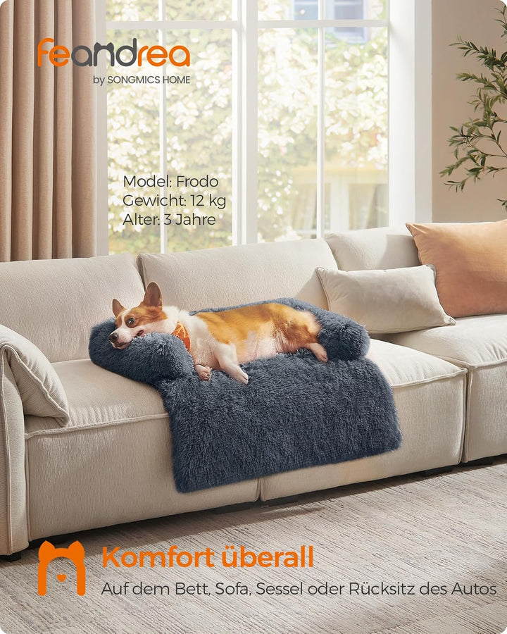 Feandrea FluffyHug Hundebett Plüsch, Hundedecke Sofa, Sofaschutz Hund, Hundekissen, Grösse L, für mi