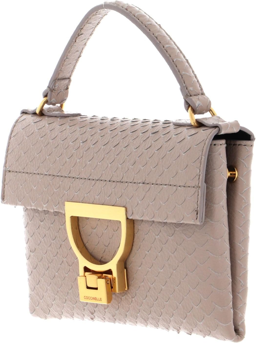 Coccinelle Mignon Python Lulula Top Handle Mini Bag Powder Pink