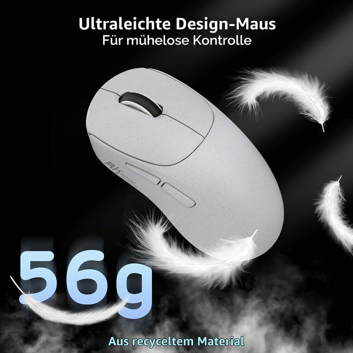 RK ROYAL KLUDGE MG5 8K kabellose Gaming Maus, 42K DPI PAW3950 Sensor, 56g leichte ergonomische, dopp