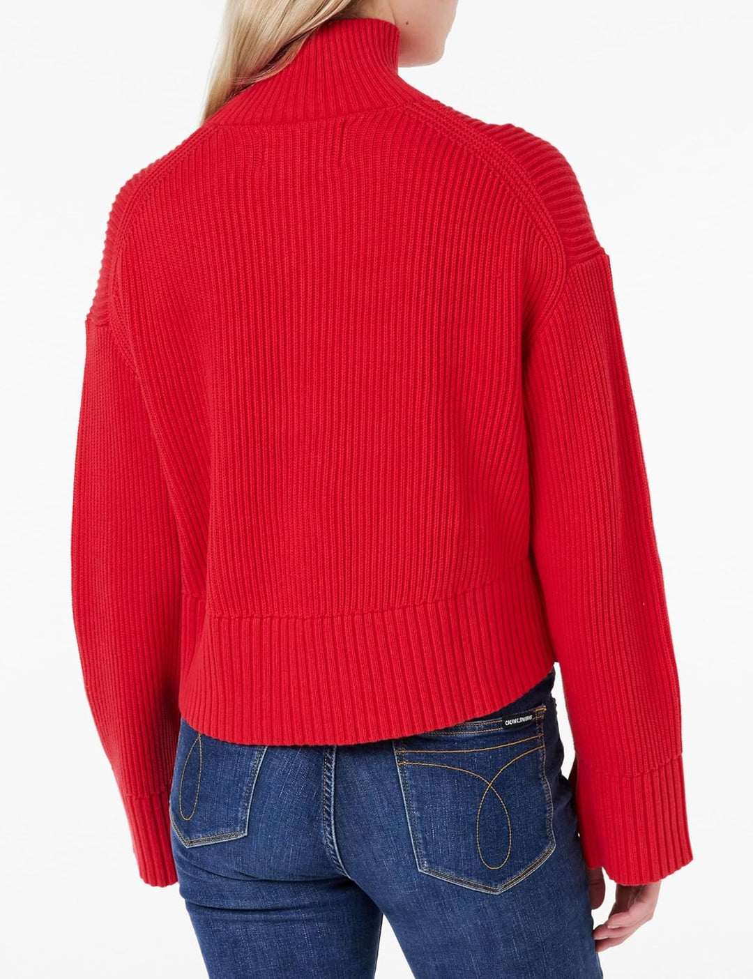 Calvin Klein Damen Pullover XL Rot (Candy Apple), XL Rot (Candy Apple)