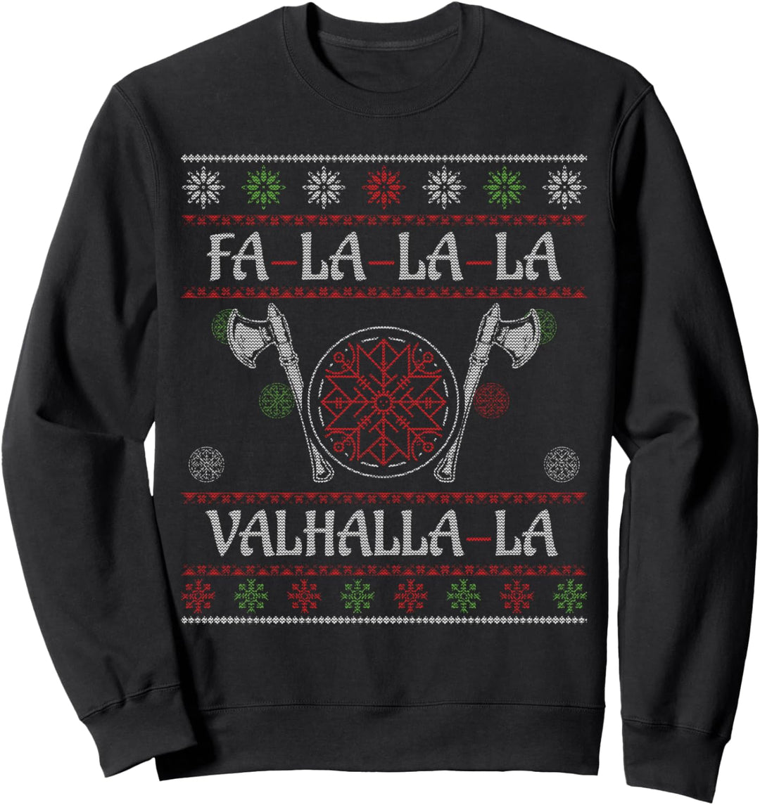 Coole Wikinger-Fans Winter Schnee Weihnachten Santa Ugly Christmas Sweatshirt
