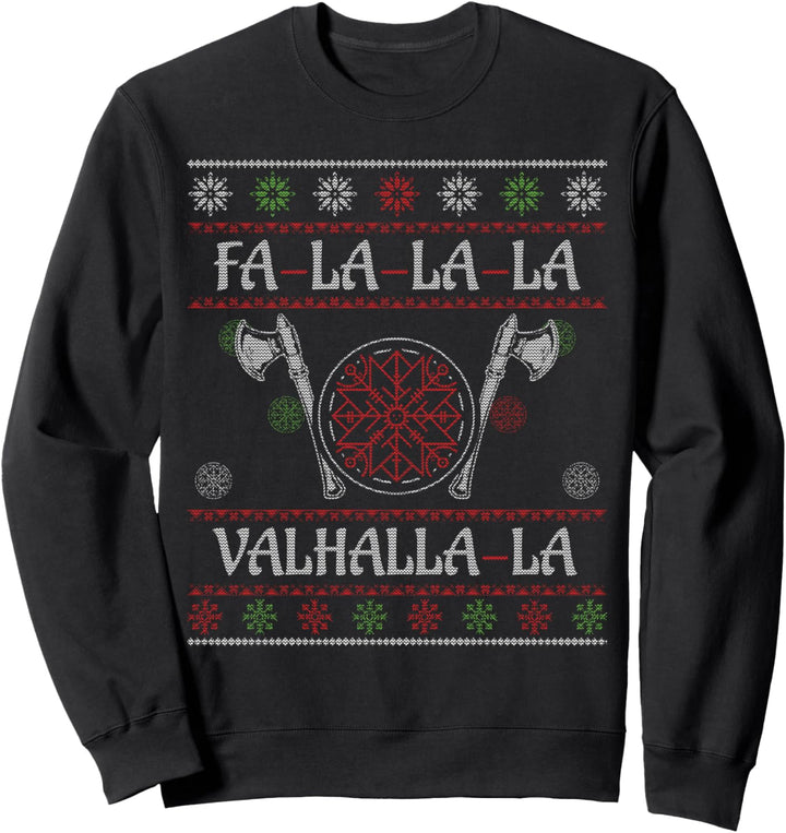 Coole Wikinger-Fans Winter Schnee Weihnachten Santa Ugly Christmas Sweatshirt