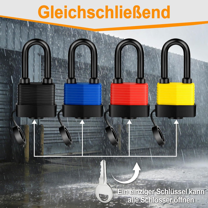 Vorhängeschloss Gleichschliessend Wetterfest Wasserdicht Padlock Schloss Sicherheitsschloss Schlösse