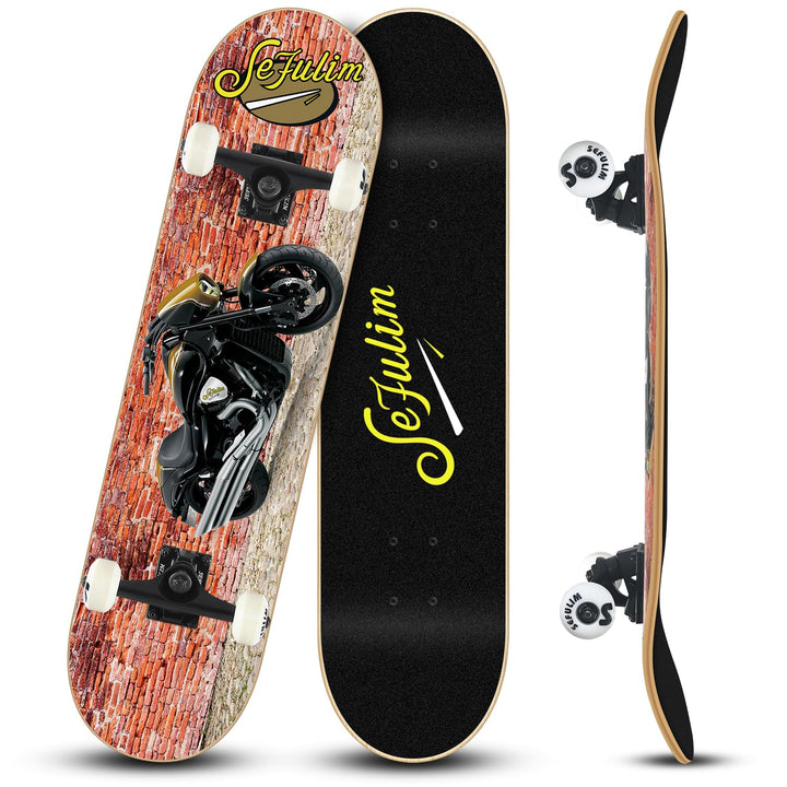 Sefulim Skateboard Adult Komplettboard 31 x 8 Zoll£¬ mit ABEC-7 Kugellager 7 Layer Ahorn f¨¹r Anf?ng