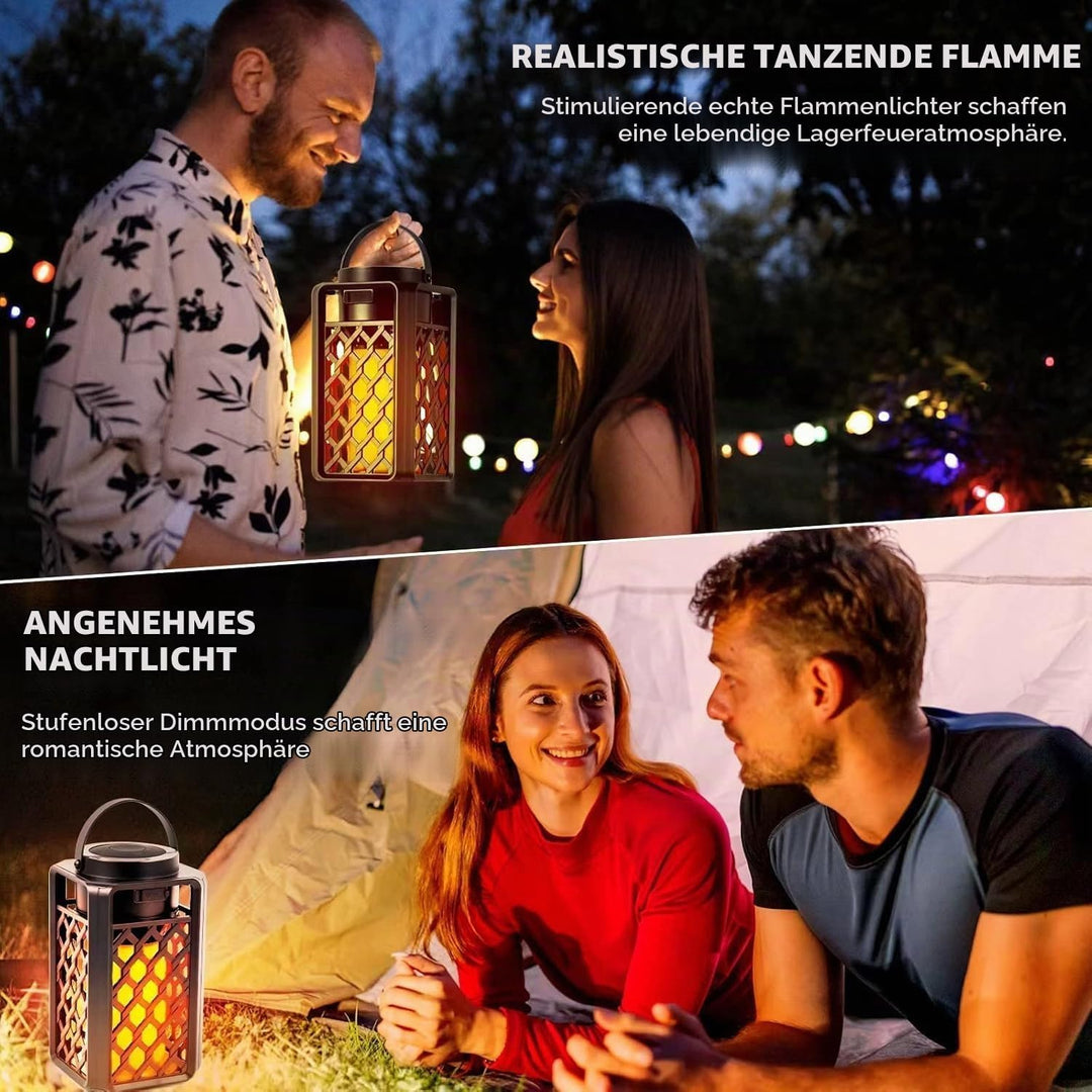 Bluetooth Lautsprecher mit LED Flammenlicht, Tragbare Outdoor Lautsprecher, IP65 Wasserdicht, Stereo