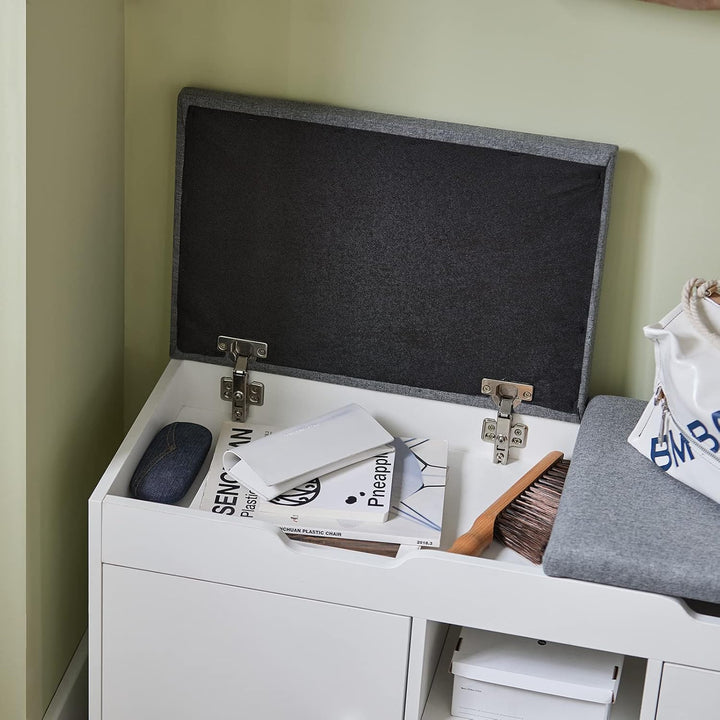 SoBuy Sitzbank mit Stauraum, Schuhbank mit Sitzfläche, Schuhschrank mit Sitzbank, Schuhregal Platzsp