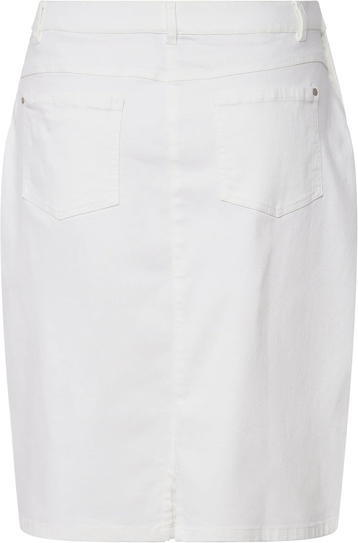 Ulla Popken Damen Jeansrock, A-Linie Rock 42-44 Schneeweiss, 42-44 Schneeweiss
