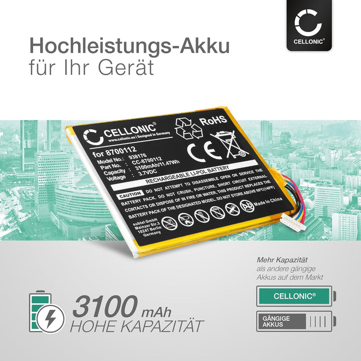 CELLONIC 1x Akku für Lautsprecher Kompatibel mit Bang & Olufsen BeoSound Moment, 8700112 - (3100mAh,