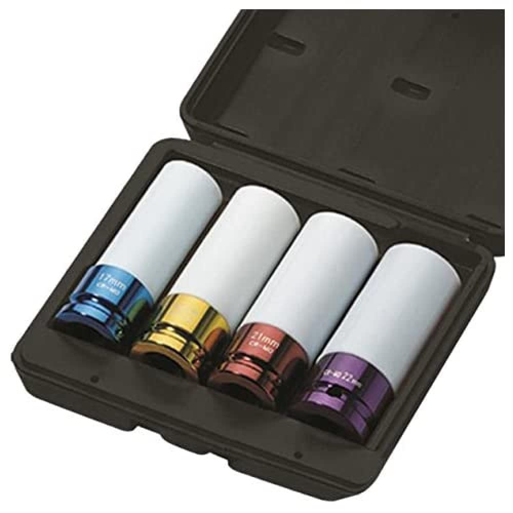JBM Set DE 4 VASOS IMPACTO DE 1/2" Especial EXTRACCIÓN RUEDAS