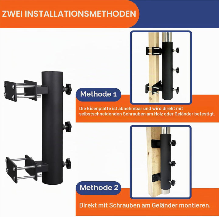 VANROUG Strapazierfähiger Sonnenschirmhalter, Terrassen-Schirmständer, Schirmständer, Bank, Buddy, S