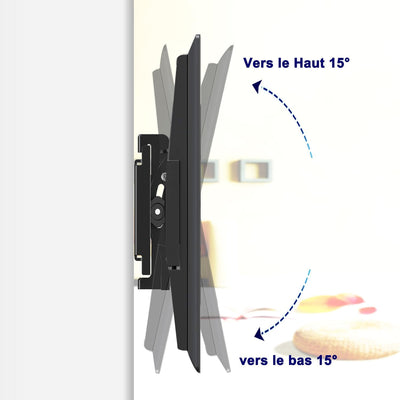 JXMTSPW TV-Wandhalterung für Fernseher von 32 bis 75 Zoll, Neigungsverstellung nach oben und unten,