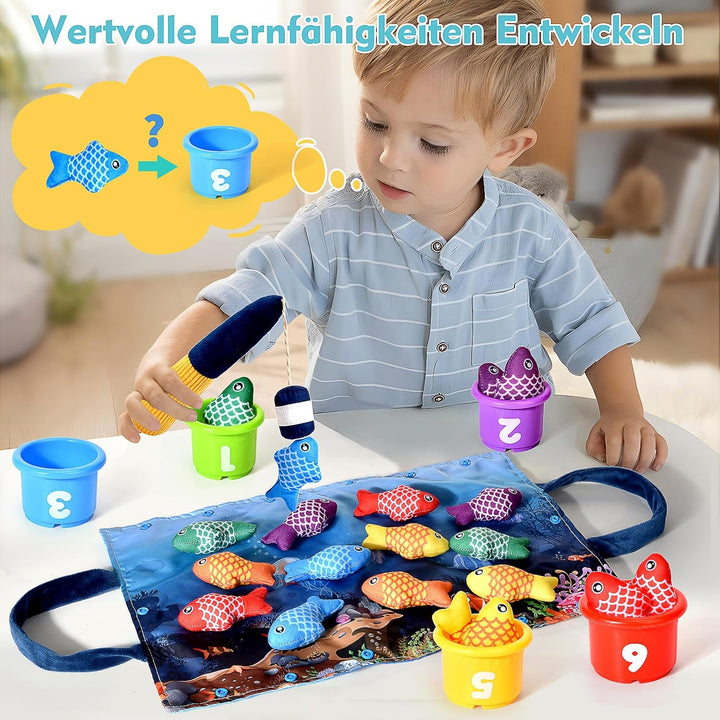 Montessori Spielzeug ab 1 2 Jahr, Angelspiel kinderspielzeug, Baby Spielzeug für 6 12 18 Monate, Mot