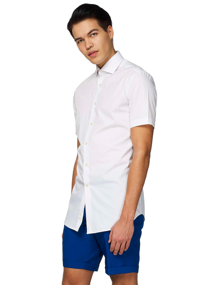 OppoSuits Herren-Kurzarmshirt – perfekt für den Sommer – schmale Passform XS Shirt Short Sleeve Whit