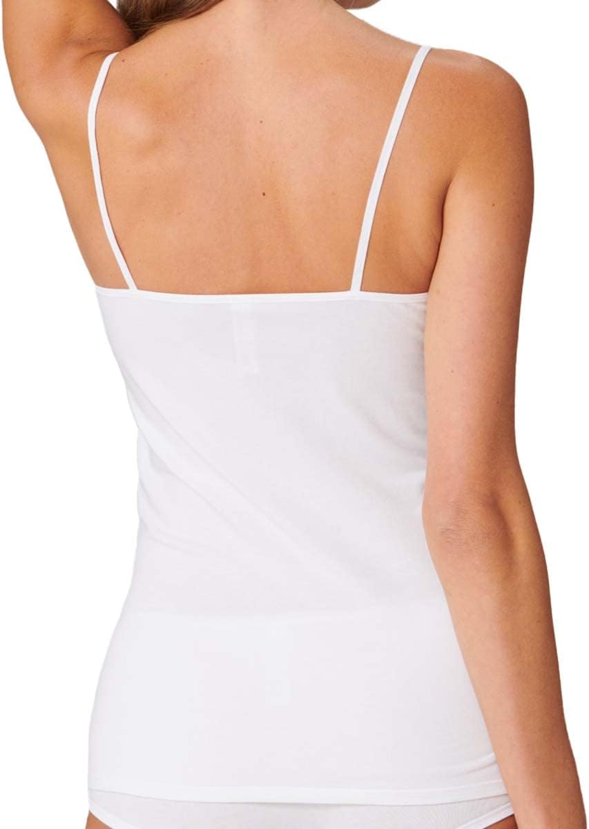 Schiesser Damen 2 PACK Spaghetti Top Unterhemd Bio Baumwolle - 95/5 Organic 34 4 X Weiss, 34 4 X Wei