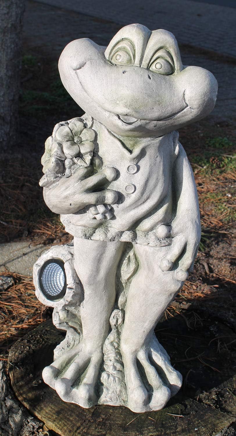 colourliving Solar Gartenfigur Frosch Solarlleuchte Froschfigur 66 cm Hoch LED Gartenleuchte mit Sol