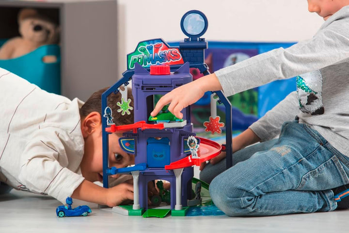 Dickie Toys PJ Masks Hauptquartier, Spielset zur Serie inkl. Catboy in Catcar, viele Funktionen, Pyj