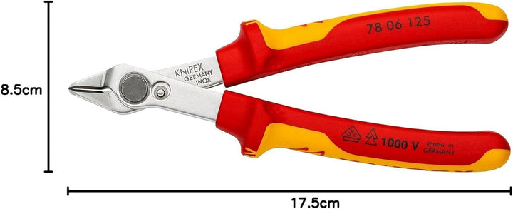 Knipex Electronic Super Knips® VDE isoliert mit Mehrkomponenten-Hüllen, VDE-geprüft 125 mm (SB-Karte