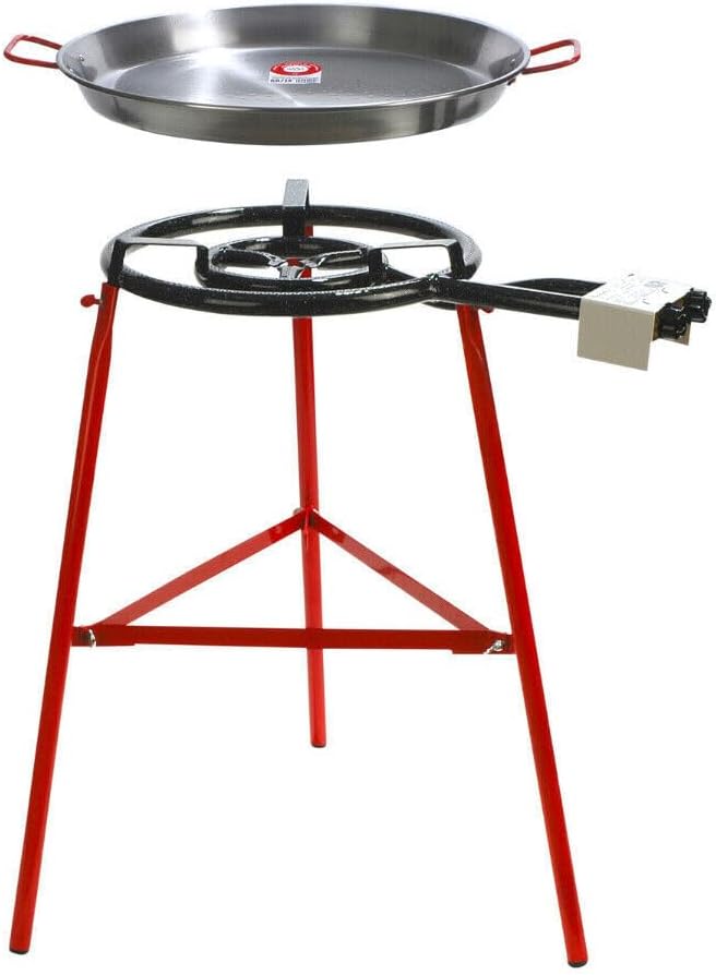 Garcima Tabarca Paella-Pfannen-Set mit Brenner, 50,8 cm Karbonstahl Outdoor-Pfanne und verstärkte Be