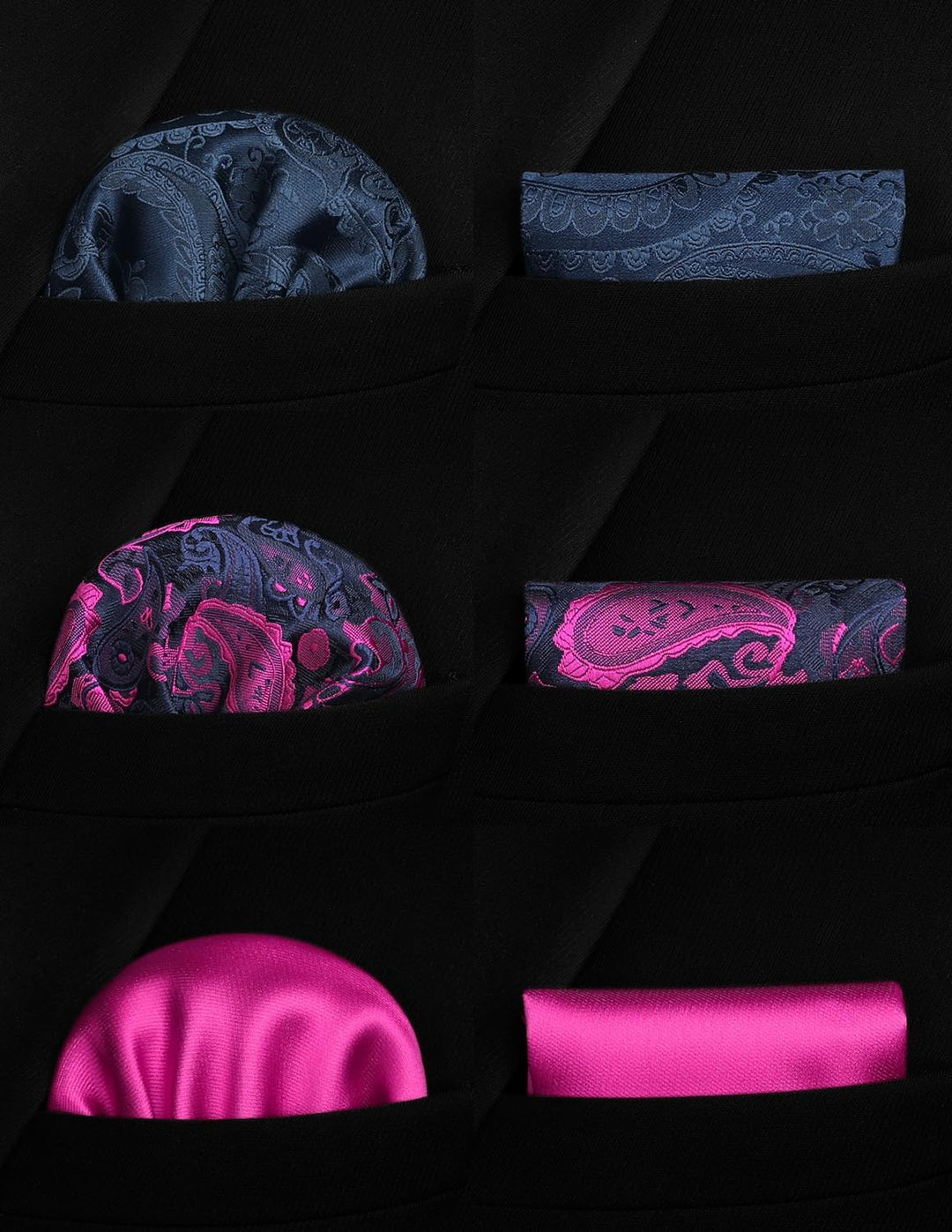 HISDERN Los 3 Stck Herren Krawatte Klassisch Elegante Krawatten und Einstecktuch Seidenkrawatte Set