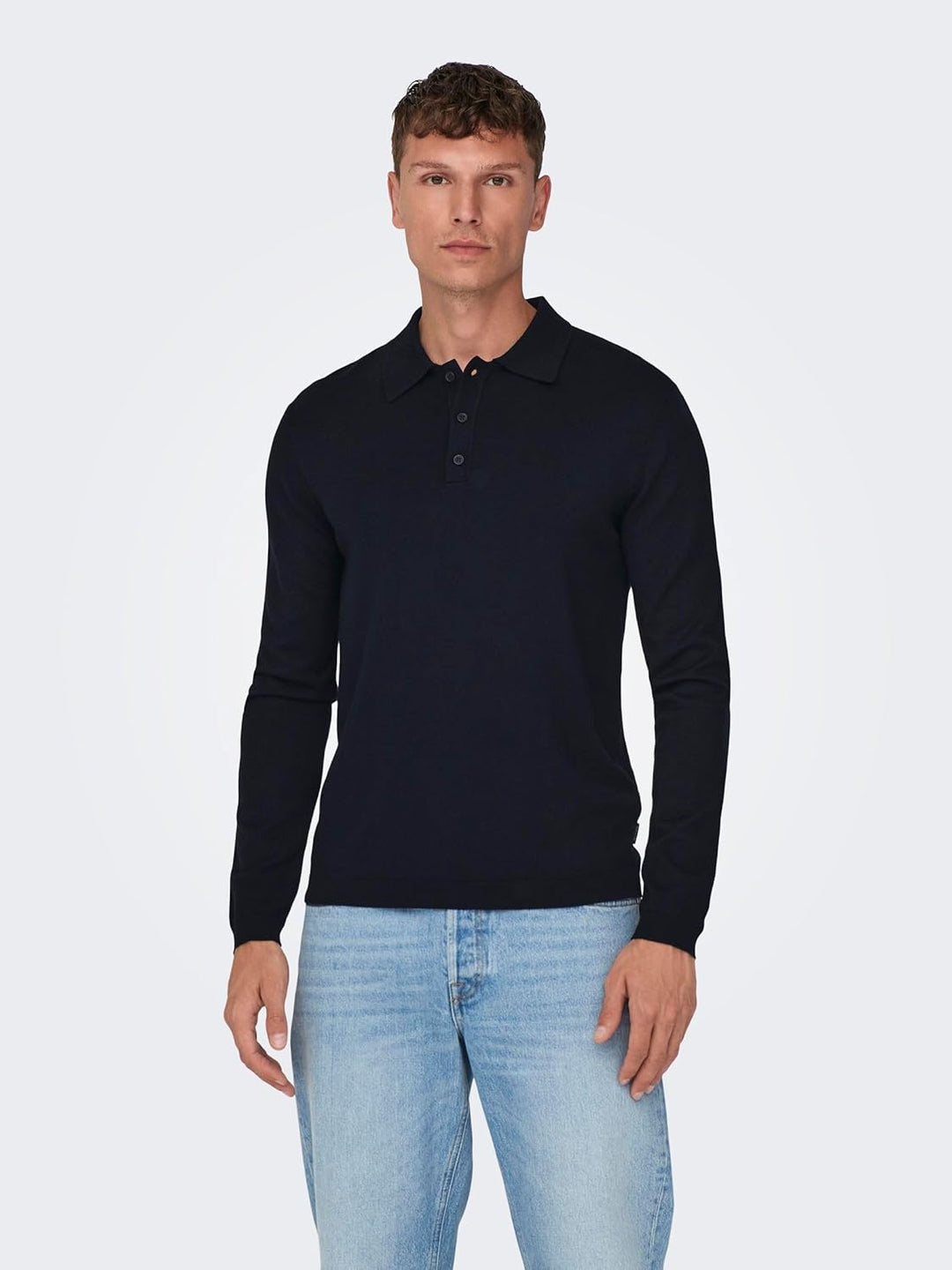 Only & Sons Male Polo ONSWYLER Pullover M Dark Navy, M Dark Navy