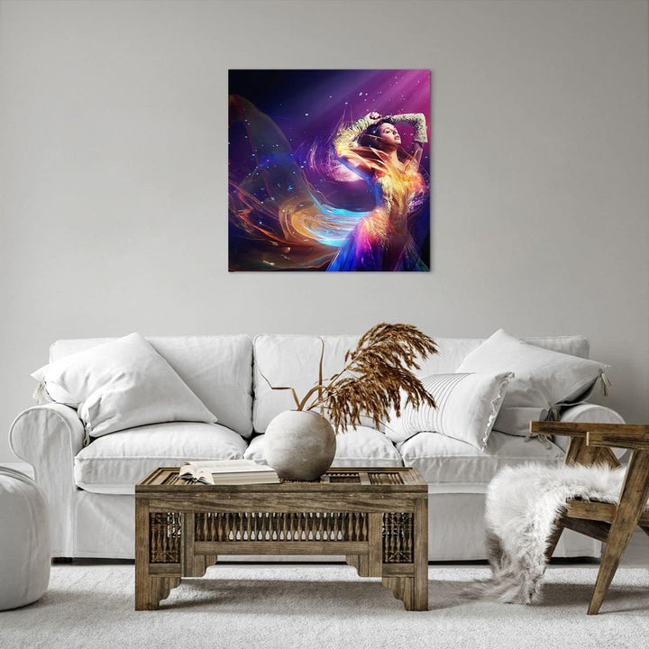 Bilder auf Leinwand Schönheit Disco Mode Make-up Leinwandbild 60x60cm Wandbilder Dekoration Wohnzimm