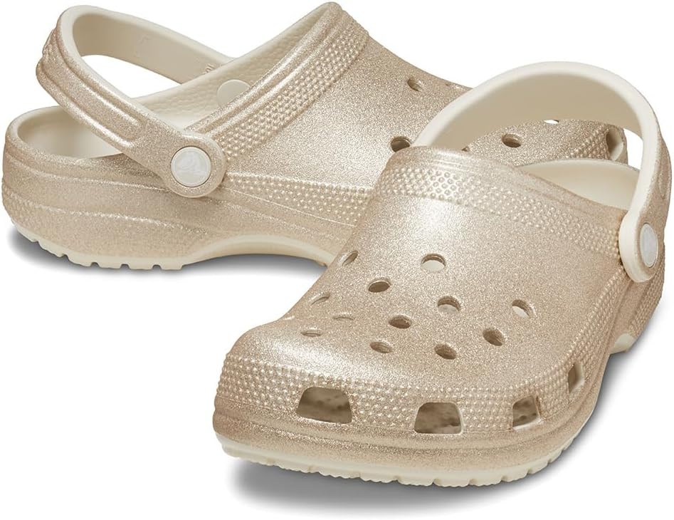 Crocs Unisex-Erwachsene Classic Glitter Clog 37/38 EU Champagner Glitzer, 37/38 EU Champagner Glitze