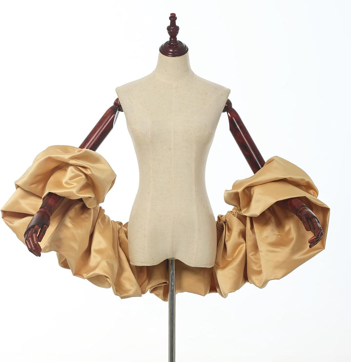 Satin-Umhang mit Puffärmeln, Brautschal, gerüschter Bolero, Wickeltuch für Braut, Hochzeitskleid, Ve