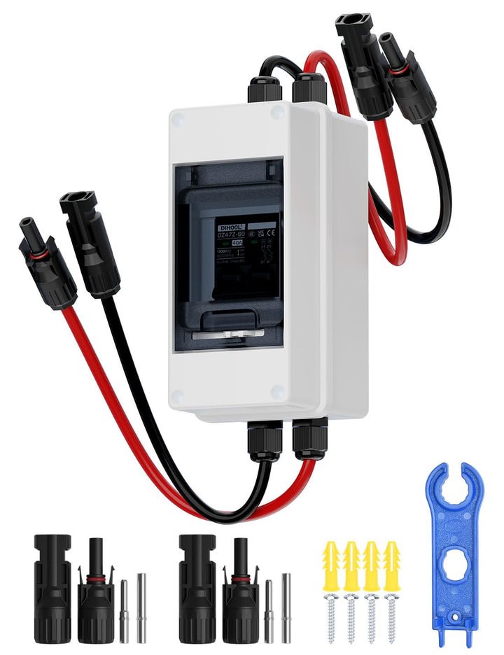 DIHOOL DC trennschalter PV anlage, Miniatur Leistungsschalter, DC1000V Sicherungsautomat 1 String 2