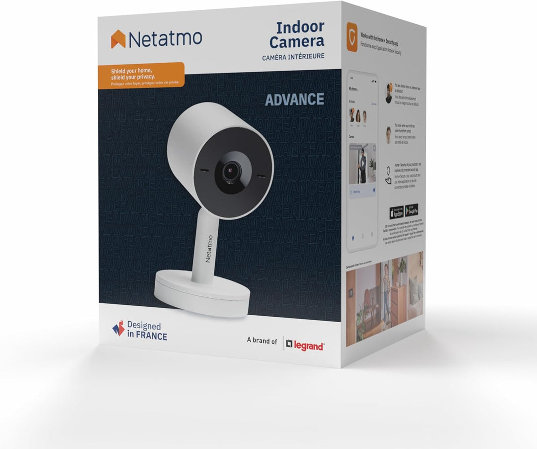 Netatmo Smarte Innenkamera Advance, KI-Optimierte Gesichtserkennung, 2-Wege-Audio, 130° Weitwinkelan
