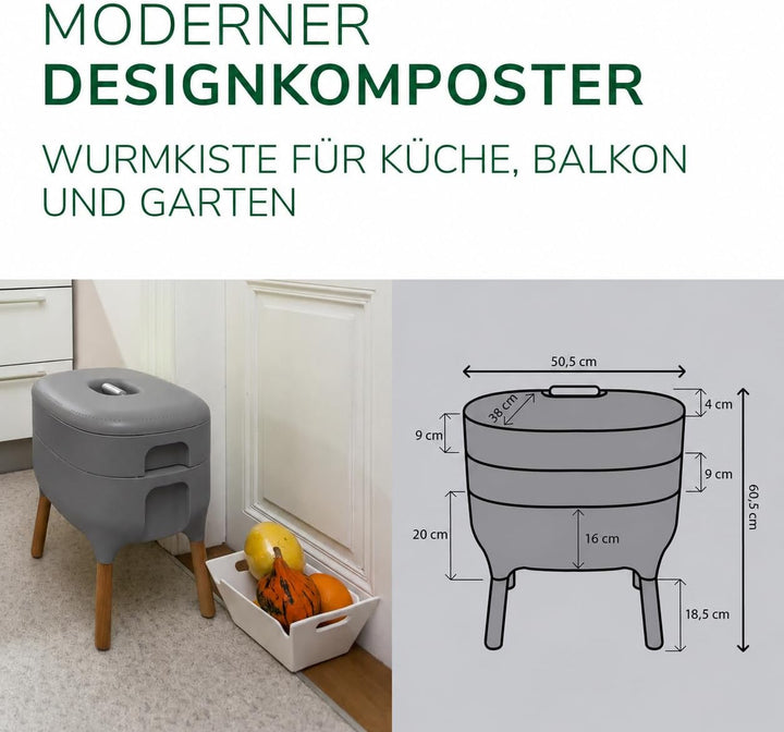 Natursache Ersatzetage für Design-Komposter/Wurmkomposter – braun I Ideal als Wurmfach für Küche, Ba