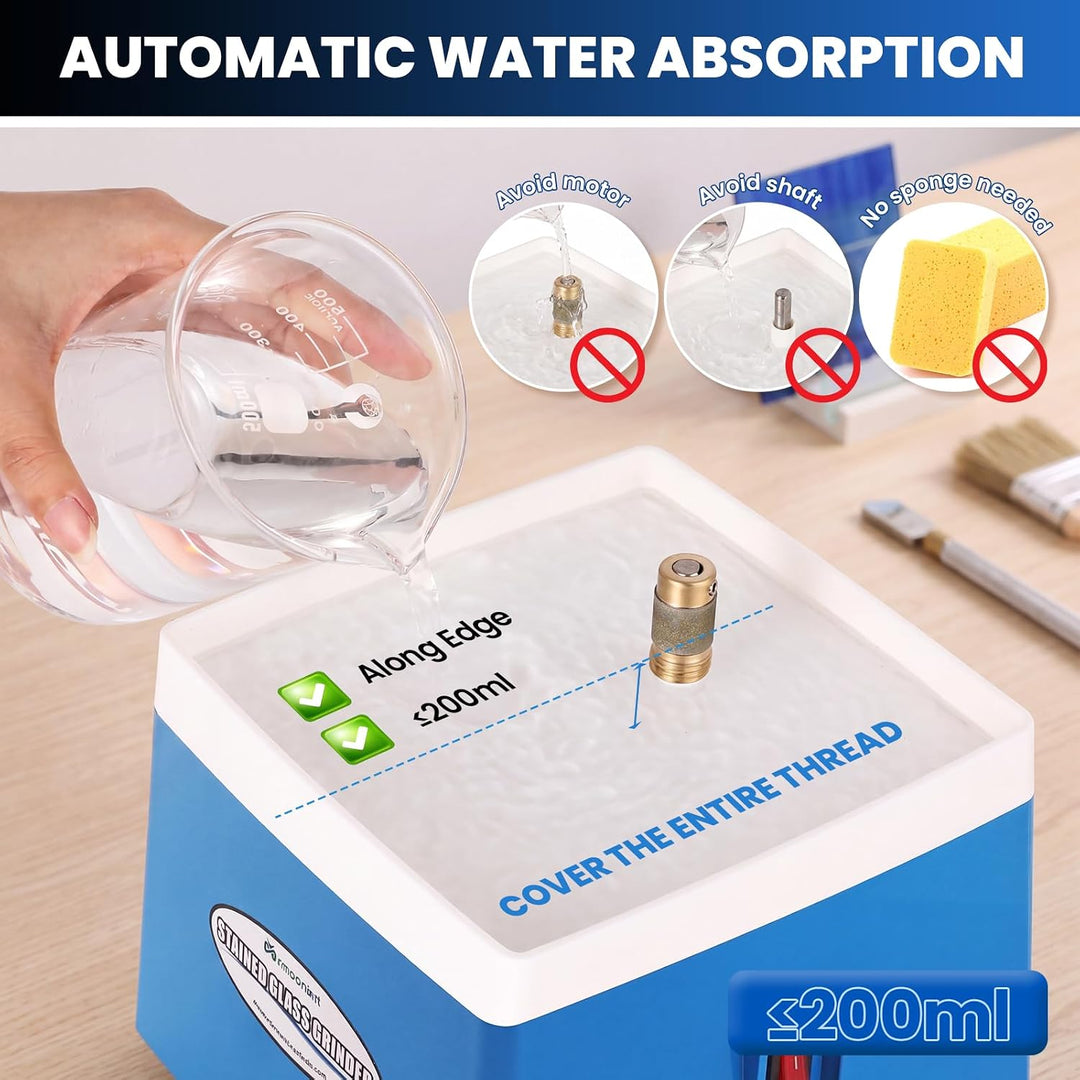 Mxmoonant Automatische Glasschleifmaschine für Buntglas, Keramik, DIY-Heimdekoration, Mosaikfliesen,