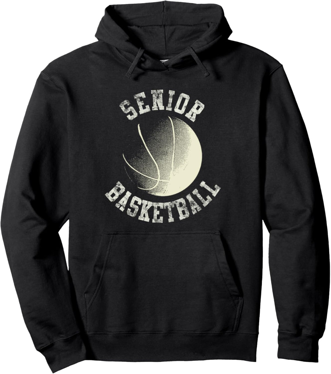 Vintage Senior Basketball Pullover Hoodie