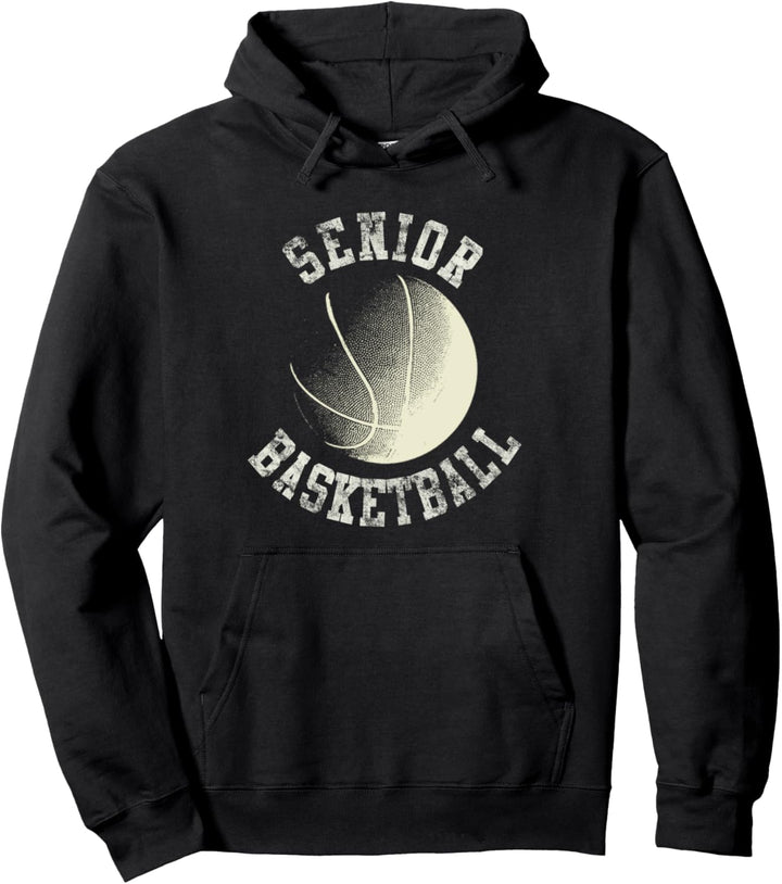 Vintage Senior Basketball Pullover Hoodie