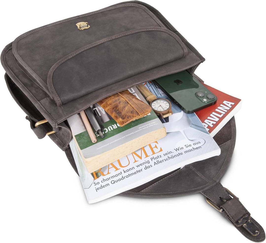 LEABAGS Leder Handtasche Damen I Premium Echtleder Umhängetasche I Damen Schultertasche I Damentasch