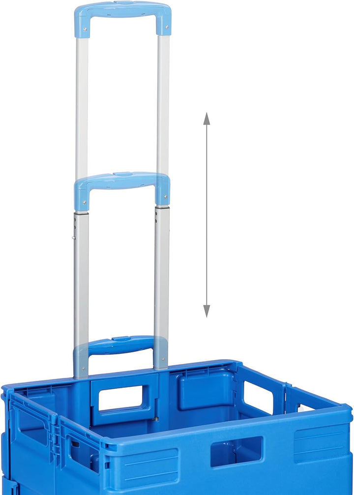 Relaxdays Einkaufstrolley, Klapptrolley mit Rollen & Teleskopgriff, bis 35 kg, Faltbare Einkaufshilf