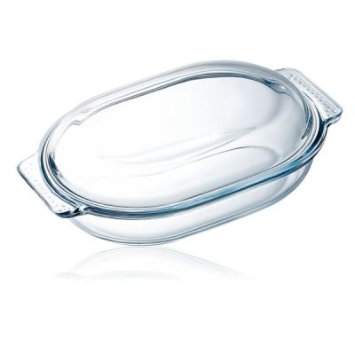 Pyrex Bräter mit Deckel, 4,5L Oval, Glas, 4,5 l