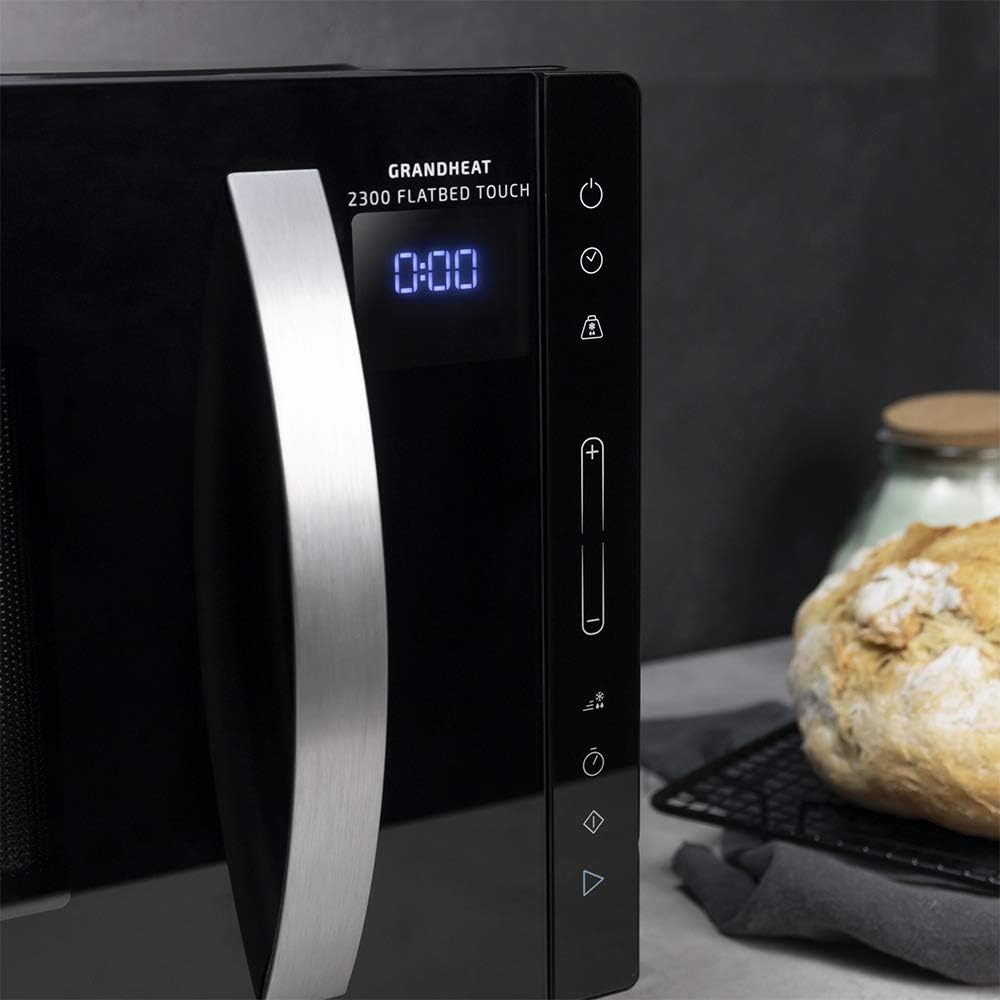Cecotec Mikrowelle ohne Platte GrandHeat 2300 Flatbed Touch Schwarz. Fassungsvermögen 23 Liter, Leis