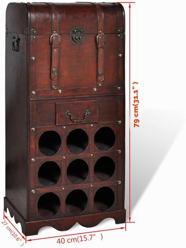 vidaXL Holz Flaschenregal 9 Flaschen Truhe Weinregal Weinständer Weinschrank