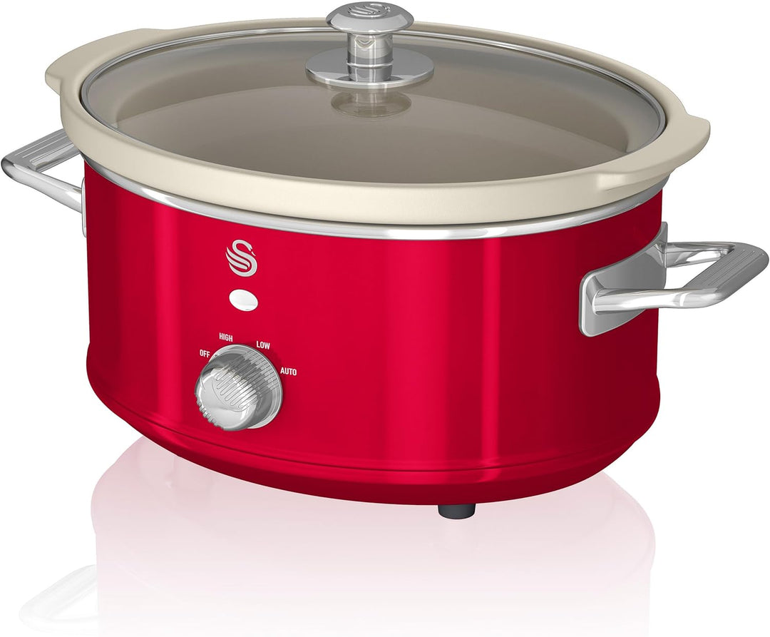 Swan Retro SF17021RNEU Schongarer, 3,5 l, abnehmbarer Behälter, Antihaftbeschichtung, Keramik, frei