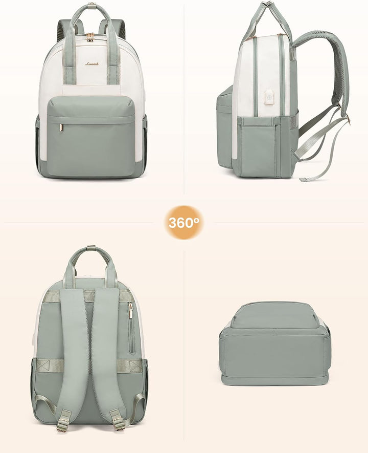 LOVEVOOK Rucksack Damen, 15,6 Zoll Laptop Schulrucksack Mädchen mit Laptopfach, Wasserdicht Tagesruc