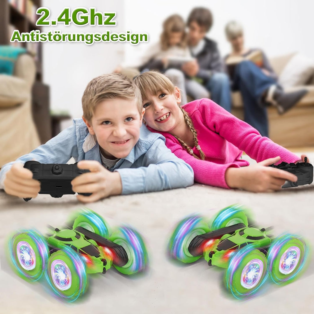 MidiVix Ferngesteuertes Auto, 90 Min Spielzeit, 2.4Ghz Doppelseitig 360° drehbarer RC Crawler mit Sc