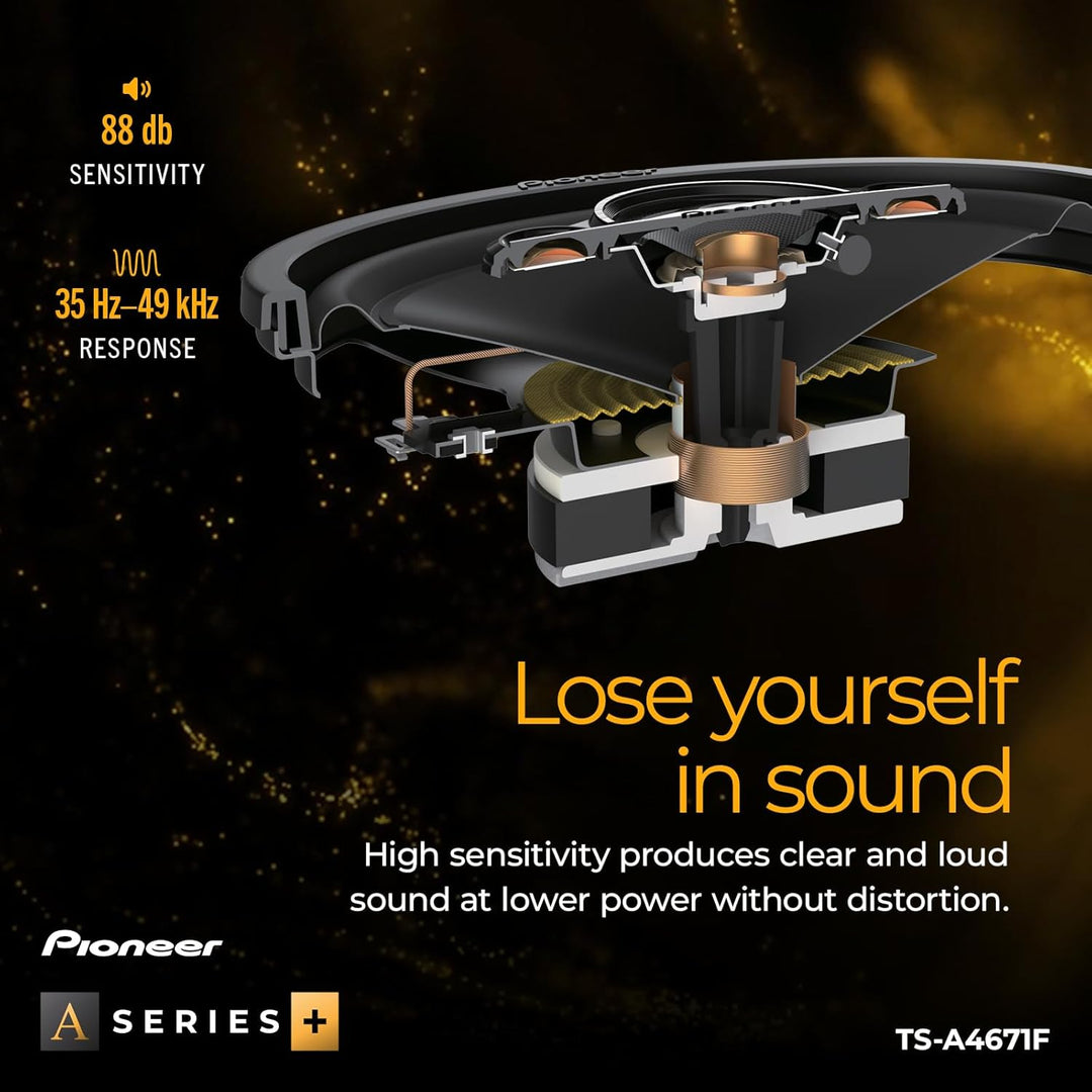 Pioneer TS-A4671F 4 x 6" 4-Weg-Koaxial-Lautsprecher Set mit 2 Lautsprechern (je 210 W max., 30 W Sin