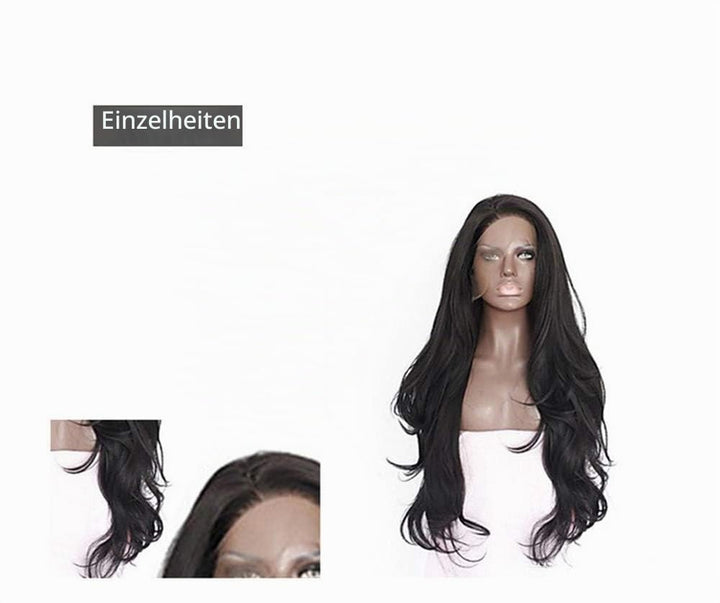 Greenmirr Schwarze Lace Front Perücke lange vordere 13X4 Lace mit seitlicher Trennwand Hitzebeständi