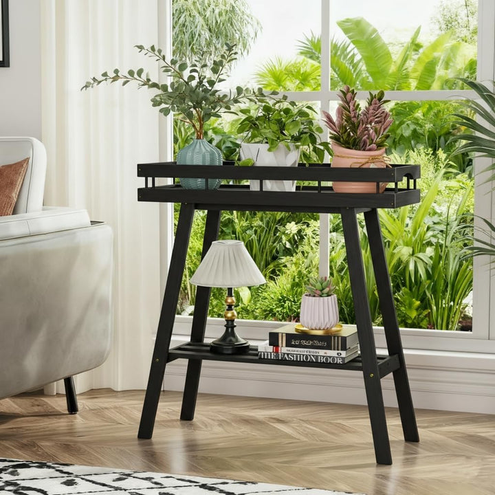BAMBANG Pflanzenständer Blumenständer Pflanzenregal Blumenbank Breit Bambus für Innen,Blumenregal Bl