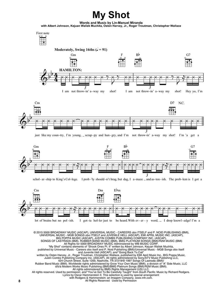 Ukulele Selections: Noten, Sammelband für Ukulele: An American Musical by Lin-Manuel Miranda. Noten,