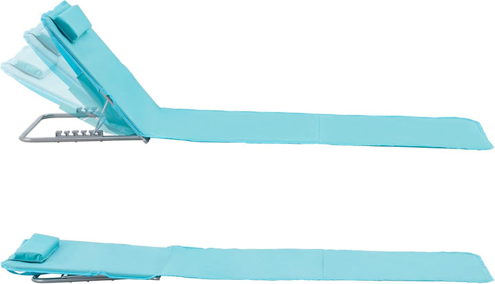[en.casa] Strandmatte Cellorigo 2er Set Strandliege klappbar Türkis Sonnenmatte mit 5-Fach Verstellb