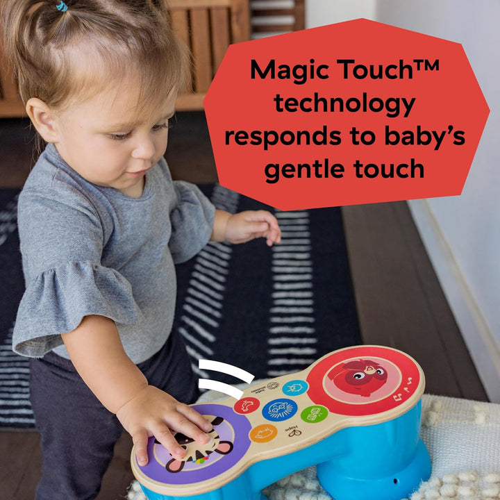 Baby Einstein 12610 Hape Upbeat Tunes Magic Touch Holztrommel, Musikspielzeug aus Holz, mit 6 Melodi