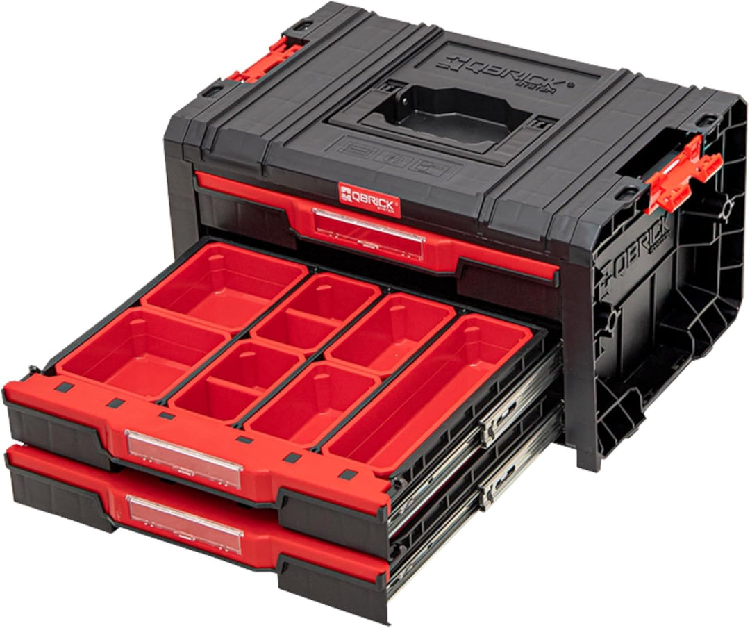 Qbrick Werkzeugschrank Schubladenschrank - 45 x 32 x 24,5 cm PRO Drawer 3 Modularer Werkzeugkasten m