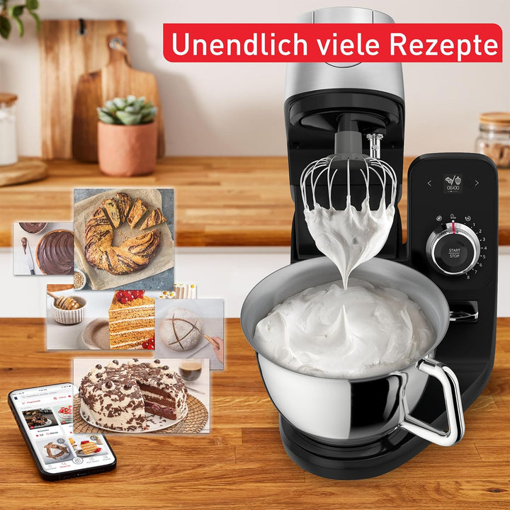 Tefal Coach Küchenmaschine, 1200 W, 8 Auto-Programme, inkl. Back-Zubehör und App, personalisiertes E